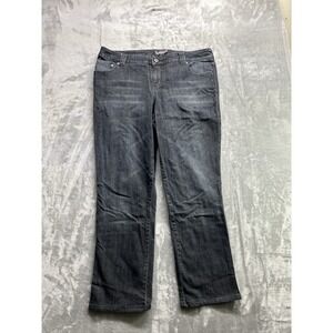 Venezia‎ Lane Bryant Jeans Straight Leg Mid Rise Whiskered Womens Plus Sz 4 Blue